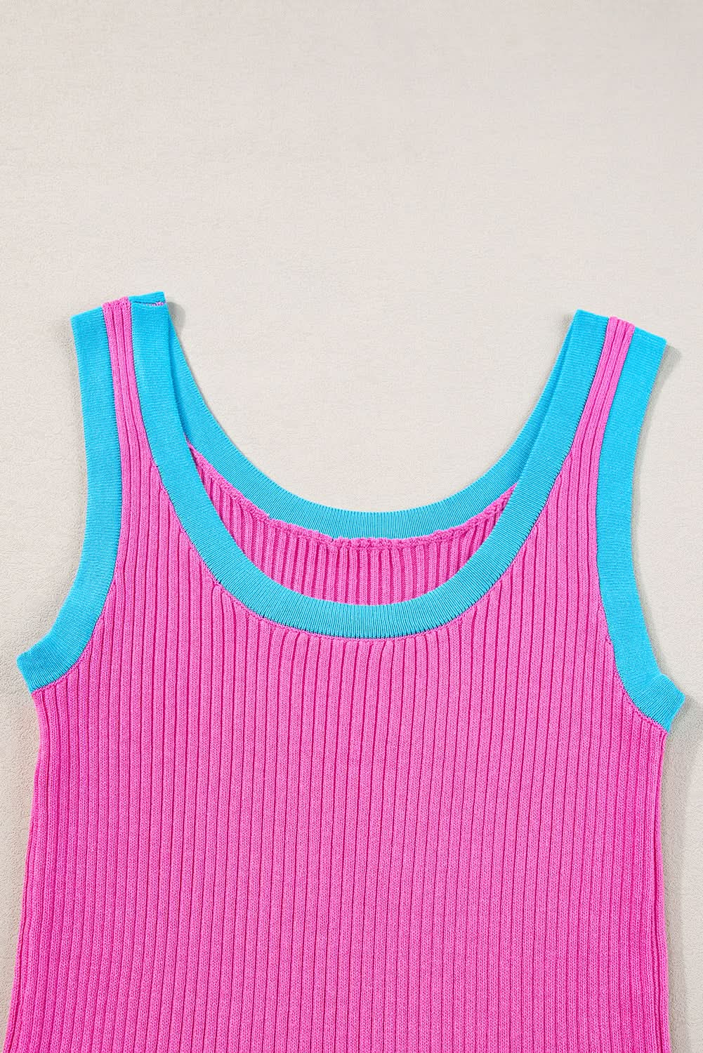 Trendy pink ribbed tank top - Love Salve